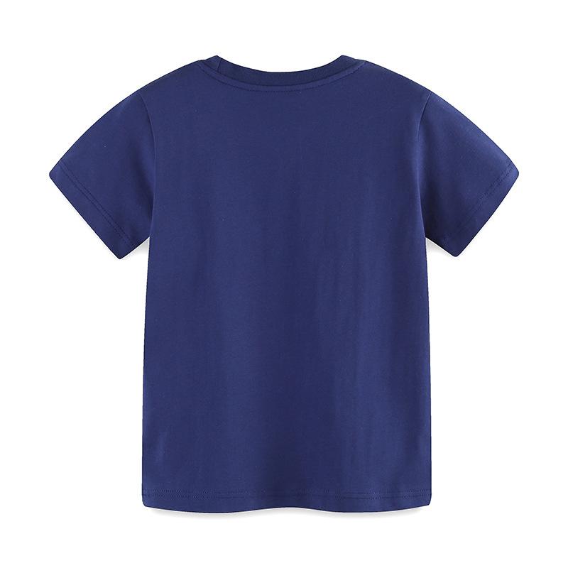 Summer New Boys T-Shirt Children's Engineering Vehicle Printed Sweatshirt Medium and Child Short Sleeves