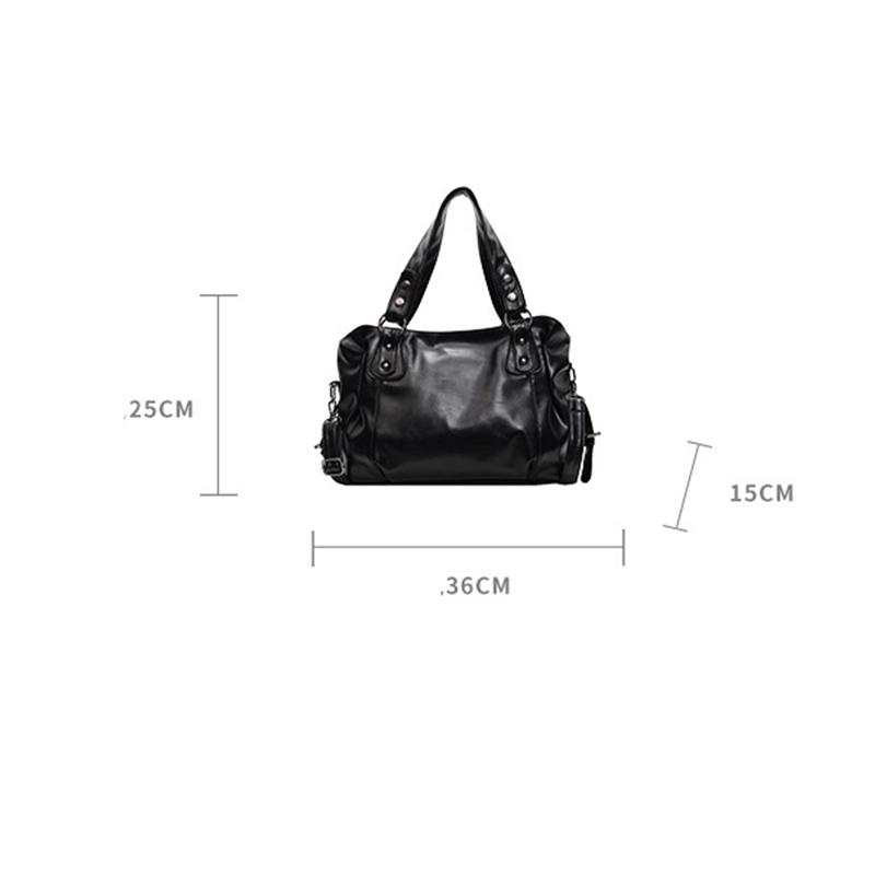 Yogodlns Classic Retro Casual Solid-Color Tote Bag Large-Capacity PU Shoulder Bag Soft Leather Fashionable Versatile Commuter Handbag