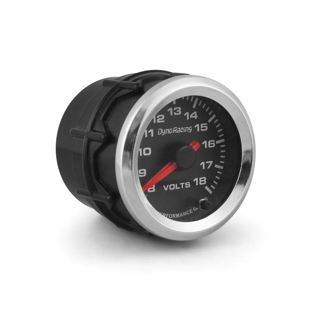 Dynoracing 2'' 52mm Car Voltmeter 8-18 Volt Gauge 7 Colors Pointer voltage meter With Stepper Motor