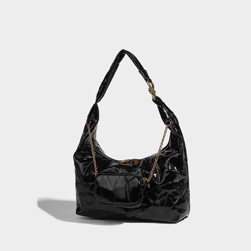 

Niche pleated armpit women 2024 summer new casual commuter mother and child high sense shoulder handbag чёрный