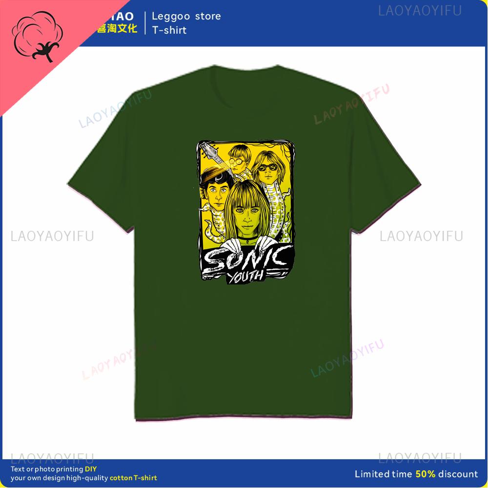 The Unique Sonic Youth Retro Rock Tshirt Is a Fashionable and Trendy Streetwear for Casual Shortsleeved Cotton Men and Women