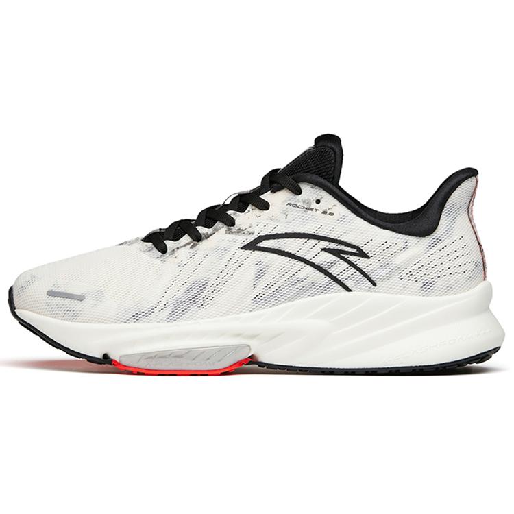 New Anta Rocket 3.0 Anti Slip Wear Resistant Low Top Long Distance Running Running Shoes Men's White Black 112145587-3