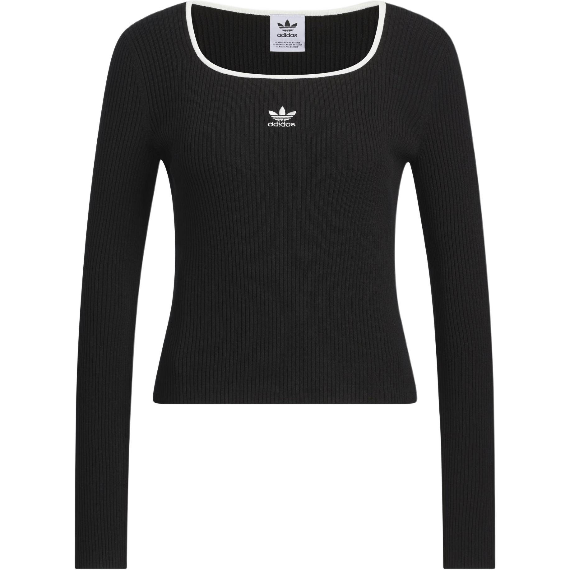 adidas Women s Black Long Sleeve Slim Fit Knit Sweater JM8052 XL