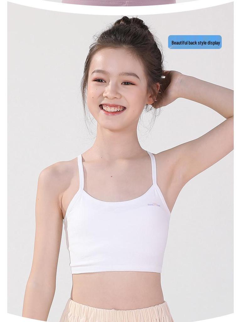 Girls' Anti-Bulge Vest Bra for Ages 7-12 - Ideal for Puberty and School