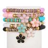 Popular, ethnic style colored butterfly flower pendant bracelet, bohemian soft pottery bracelet