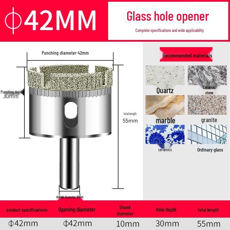 Emery Glass & Tile Drill Bit, 3-200mm Rotary Hole Saw for Marble