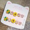 Sunflower Children's Handmade Wearable Nail Art: Fresh, Sweet, Gentle Style for Ages 3-12