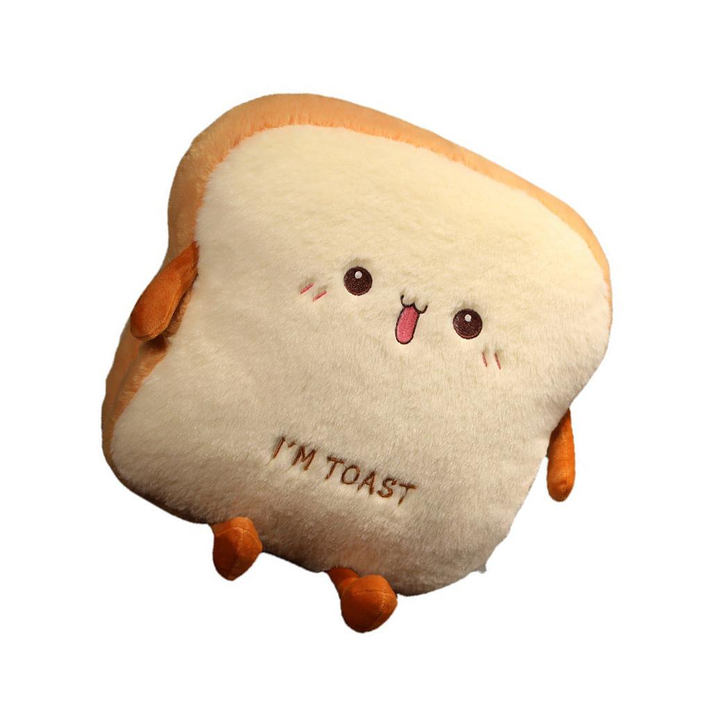 

Плюшевая подушка в виде тоста, еда, мягкая, кавайная, грелка для рук, украшение, подушка для сна, диван, игрушки для мальчиков и девочек, подарок на день рождения