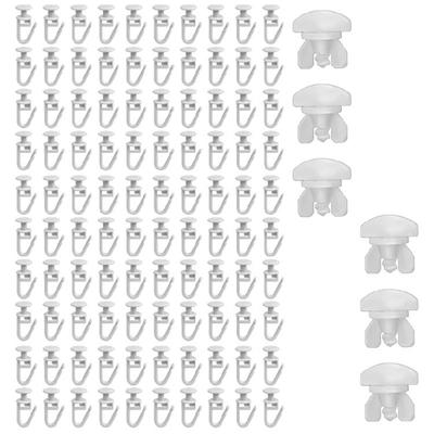 100 Peças Gancho Travável para Trilho de Cortina Deslizantes de Cortina com 6 Peças Batentes de Trilho para Trilhos de Cortina de Janela Conjunto de Deslizantes de Teto