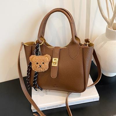 Premium Lychee Pattern Tote Bag Women's Summer New Portable Shoulder Messenger Bag Versatile Fashion Bucket Bag