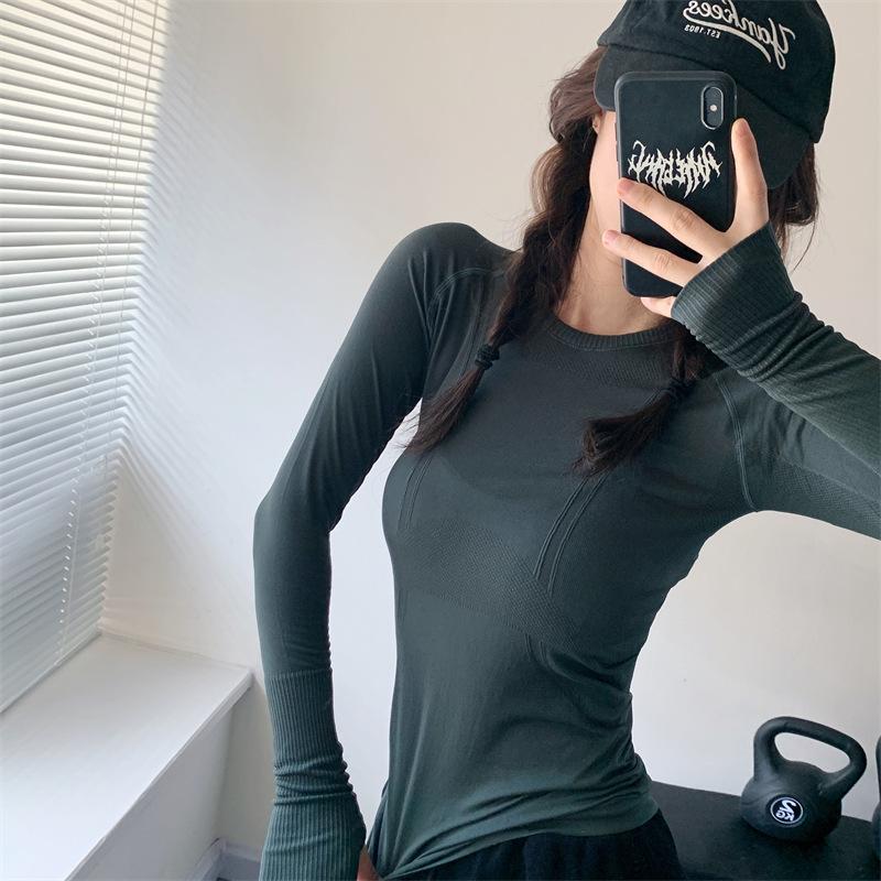 Women's High-Grade Seamless One-Piece Yoga Top for Autumn and Winter Fitness