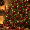 20 Bolas de Navidad de Terciopelo Burdeos, Adornos para Árbol de Decoración del Hogar – Elección Perfecta para Halloween, Acción de Gracias, Cumpleaños y Bodas