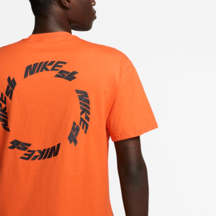 Nike Alphabet Print Loose Round Neck Short-Sleeve T-Shirt Men Tops Safety-Orange FB8143-819