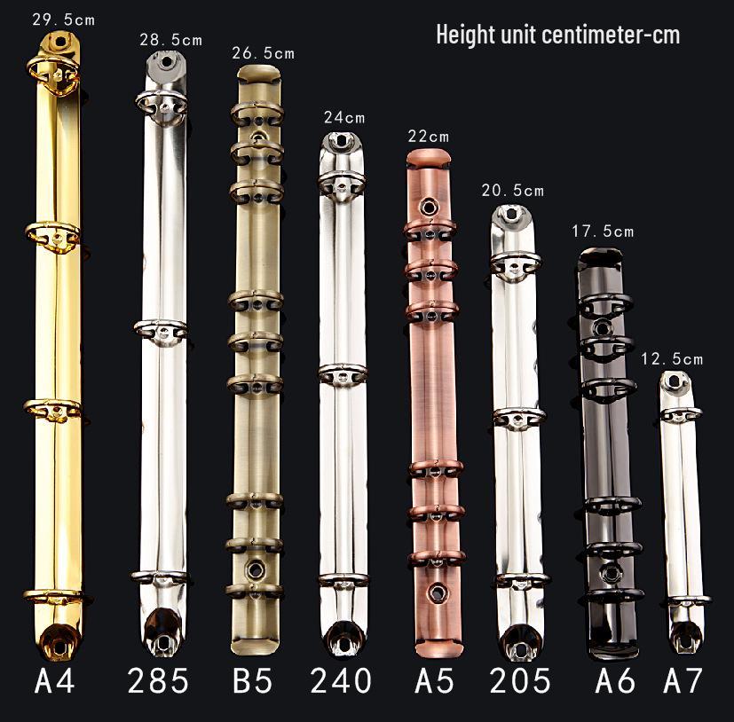 

Клипса-кольцо из железа формата A4/B5/A5/A6/A7 для папки с перфорацией A5 Silver 6 rings, inner diameter 2 cm