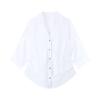 La Chapelle Women's Casual White Polo Collar Blouse