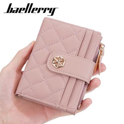 Modische Bifold-Geldbörsen für Damen, klassisches Design, kurze Geldbörse aus Kunstleder mit Reißverschluss