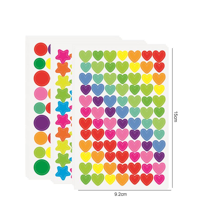 10/20/50sheets Party Stickers Colorful Star Heart Circle Designs for Birthday Wedding Festival DIY Crafts Party Supplies TMZ