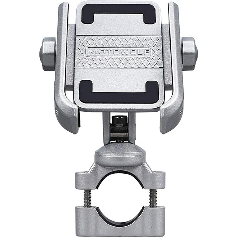 Upgraded Bike Motorcycle Phone Mount Solid Aluminium Phone Holder for Motorcycle and Bike,Anti Shake Metal Phone Holder Fits Phone up to 3.7''