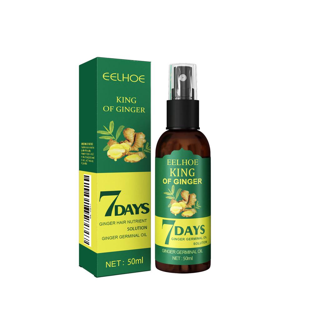 Huile capillaire au gingembre et sérum à la biotine, massage nourrissant du cuir chevelu au gingembre pendant 7 jours pour tous types de cheveux, soin hydratant, spray capillaire au gingembre