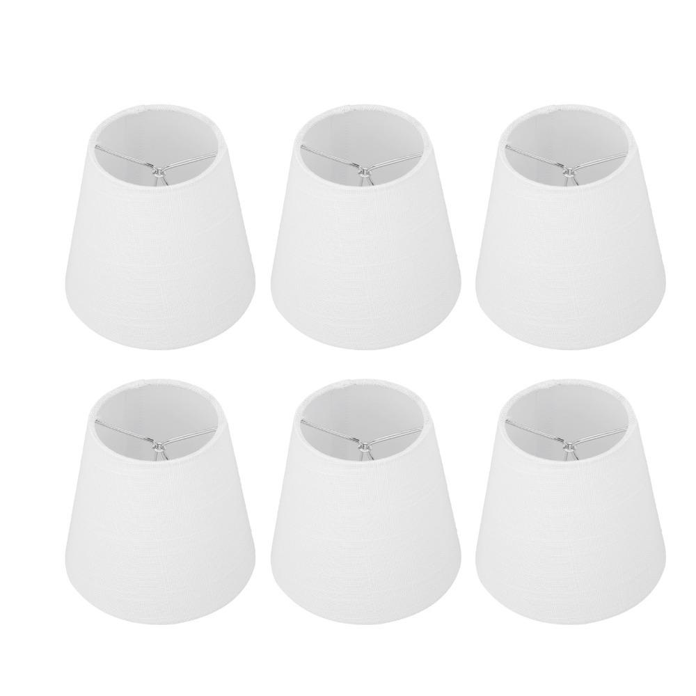 6PCS Modern Fabric Lampshade Clip On Design 5.12 inch Height Chandelier Lamp Shades Lamp Cover Indoor Lamp