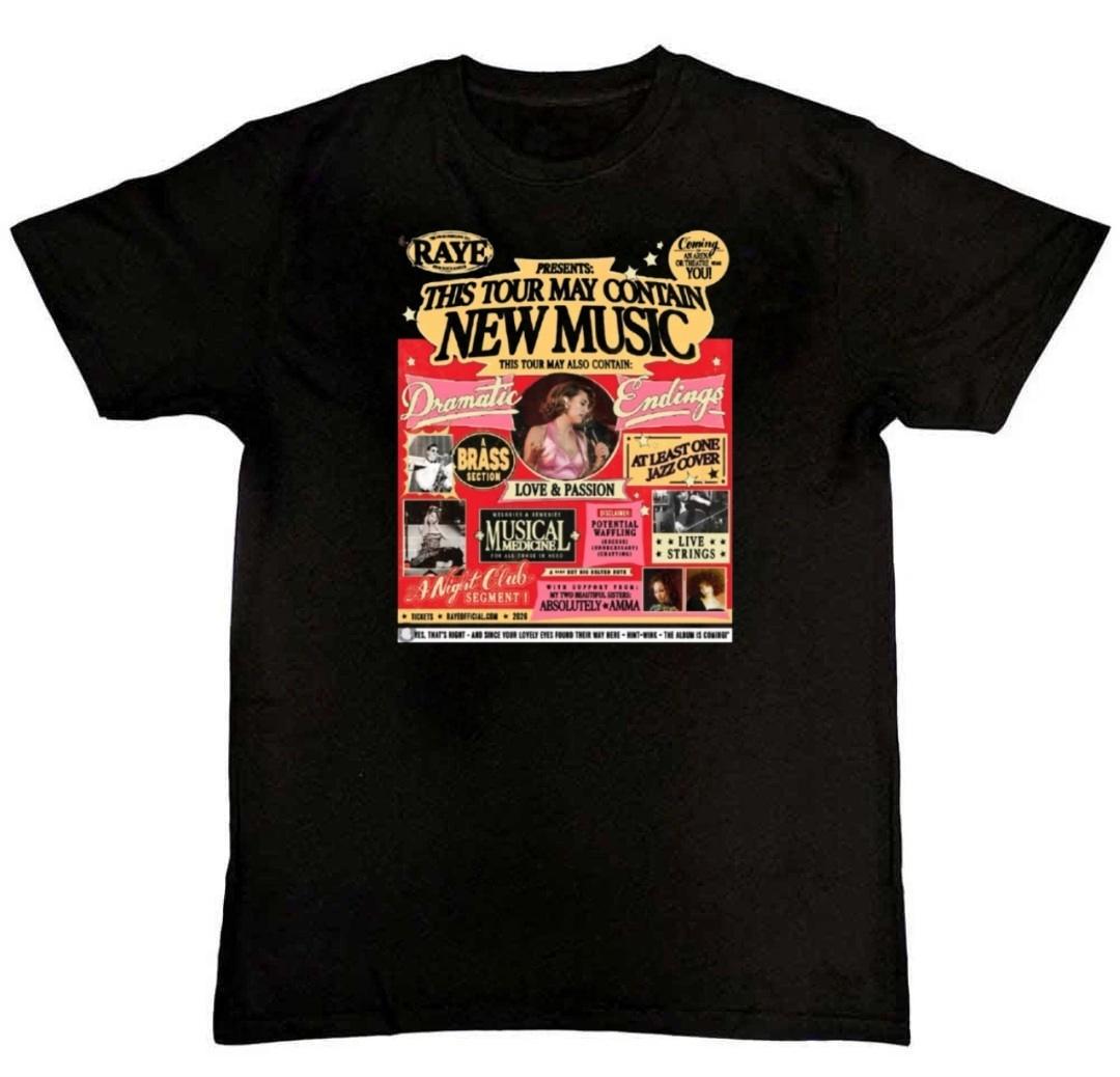 RAYE This Tour May Contain New Music Tour Mens T-Shirt XXXXL