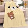 Cartoon R-rilakkuma Anime Blanket Warm And Soft Suitable For Bedroom Living Room Sofa Bed Office Travel Camping