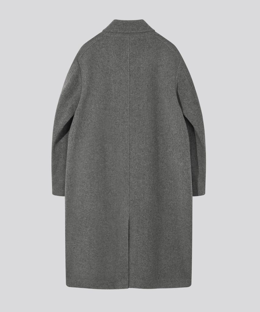 KIIMUIR [Drape Wool] Cashmere Blend Semi-Overfit Balmacaan Coat_Grey