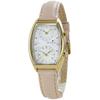 Salvatore Marra No.1 Dual Time Watch, Beige, for Men and Women, with Leather Strap, Unisex, Rectangular and Square Design