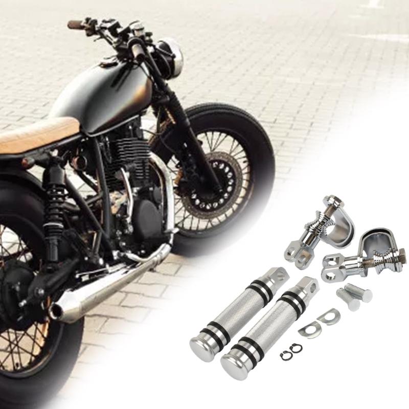 Stylish Highway Foot Pegs Metal & Plastic Footrest Mount Durable for Motorcycles Improve Comfort & Style on Your Bike