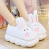 Fashion White Rabbit Hare Slippers Women's Cute Animal Platform Home Mules Shoes Girls Bedroom Plush Slides Slipper Ears Indoor Shoes