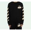 Off-White SS20 Tape Arrows Print Crewneck Long Sleeve Sweatshirt Men Tops Black OMBA025R20E300021048