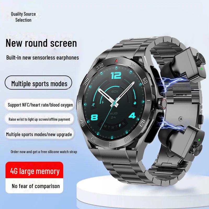 

Модные смарт-часы с наушниками TWS, памятью 4G, многофункциональным Bluetooth, совместимыми с Android и iOS для занятий спортом