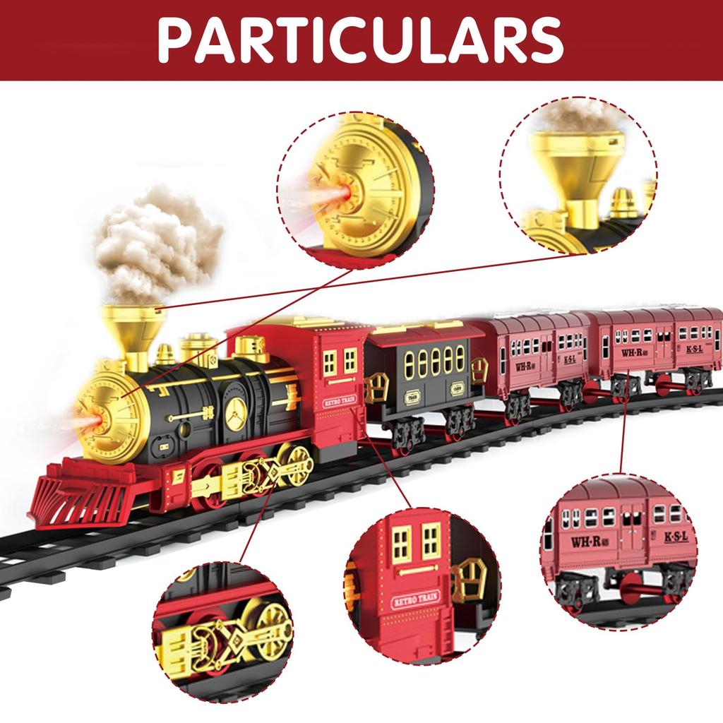 Zestaw kolejki Hot Bee - Zabawki kolejowe dla chłopców, Światła i dźwięk, Zestaw kolejki do zabawy pod choinkę, Kolejki modelarskie dla maluchów w wieku 3 4 5 6 7 8+ lat