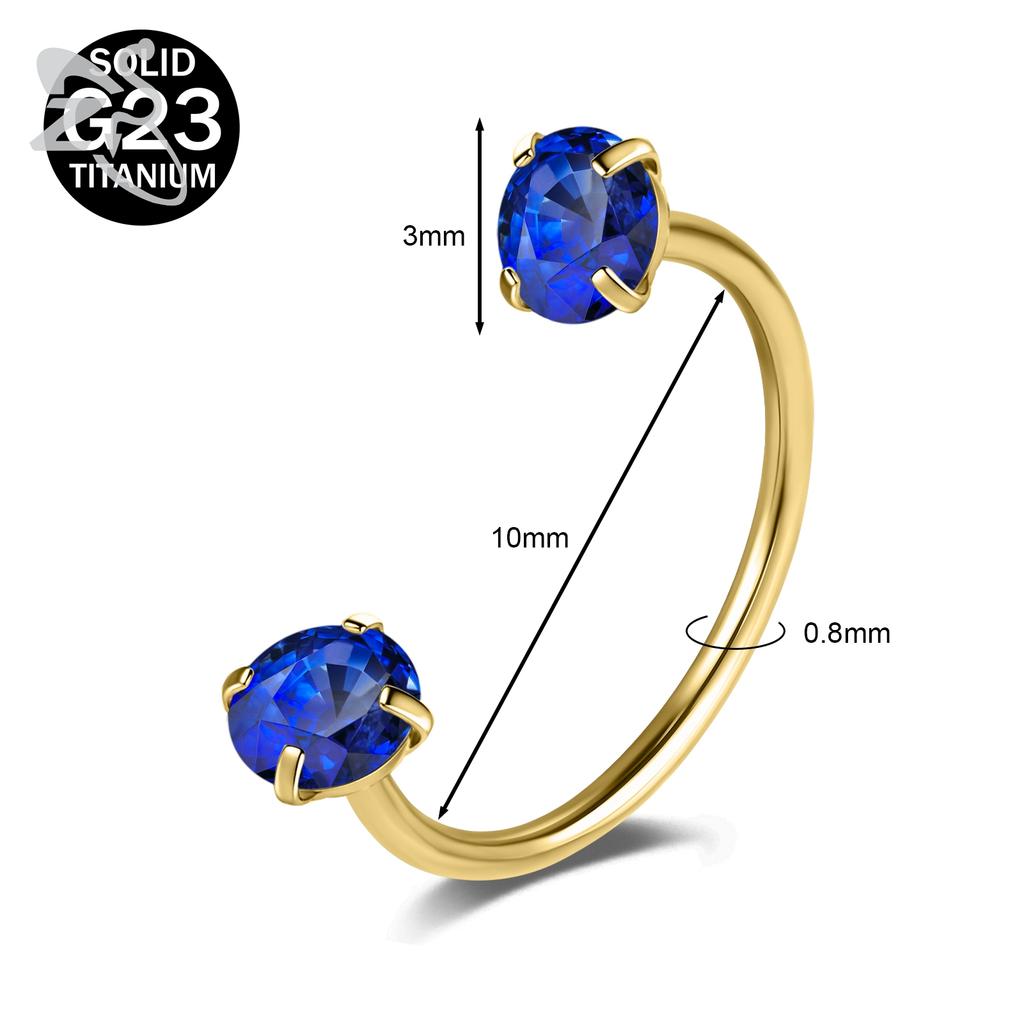 ZS 1 Stück 20G G23 Titanstahl Hufeisen Nasenring Damen Herren Farbiger CZ Kristall Nasenpiercing Ohr Helix Tragus Lippenpiercings