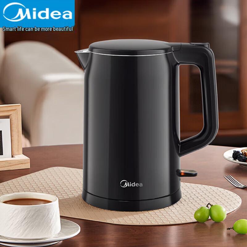 Midea 1.7L Electric Kettle Double-Layer Anti-Scald CN plug (adapter included)
