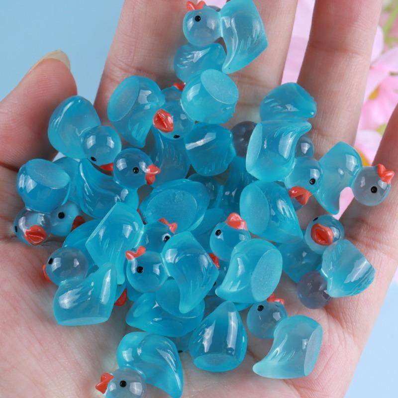 50 Sztuk Mini Żywiczne Ozdoby Żółtej Kaczki Małe Kaczuszki Figurki Żywiczne Rękodzieło Dekoracja