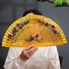 Hand Crafted Hand-painted Fan Colorful Spanish Wood Fan Traditional Handheld Fan  Home Ornaments