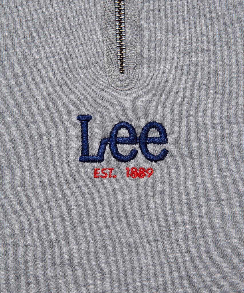 LEE Small Twitch Logo Quarter Zip-Up Sweatshirt Gray