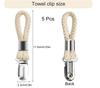 Nerezový kovový klip na ručníky do koupelny s bavlněnou šňůrou