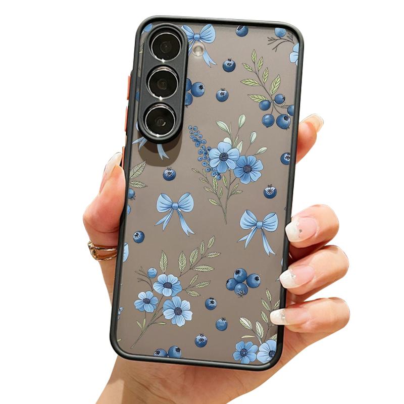 S25 Ultra Case Lovely Butterfly Bowknots Floral Pattern Cover For Samsung Galaxy S25 Edge S24 Ultra S23 S22 Plus S21 FE Capa Funda
