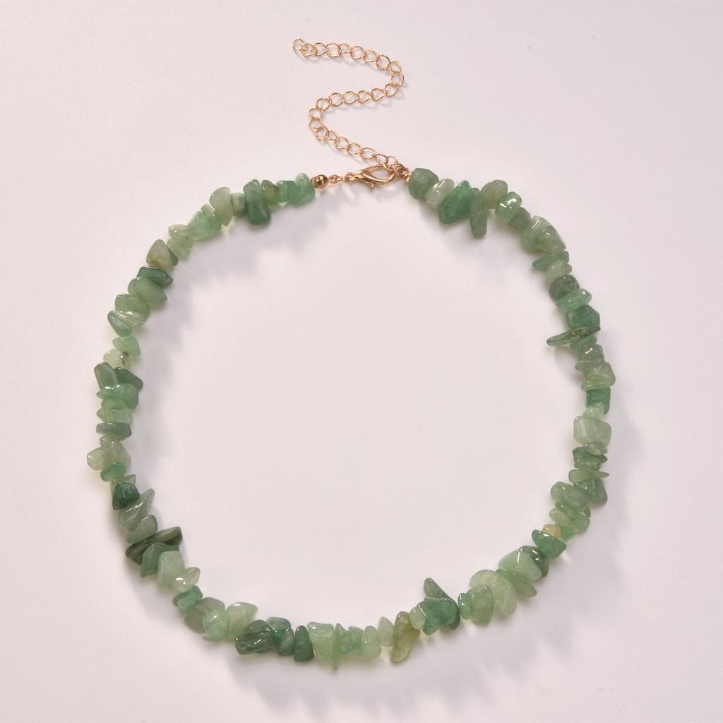 Europe, America, simple new short green Dongling necklace women, geometric fashion irregular stone necklace