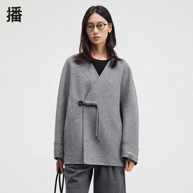 

Broadcast Women s Chinese Style Loose Wool Blend Short Coat L
