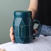 Nordic Style Simple Mug Ceramic Water Cup Mirror Cup Cover Mug Coffee Cup Milk Cup Large Capacity Drinking Cup