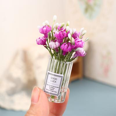 Miniatury pro domeček pro panenky Skleněná váza Model Doplňky pro domeček pro panenky Dekorace Hračka Ozdoby