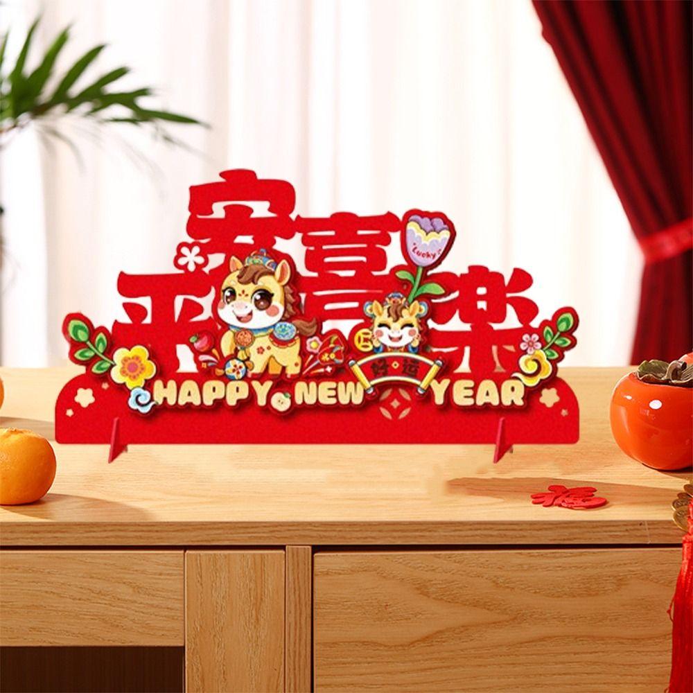 Cartoon Horse Year Desktop Ornament Zodiac Horse Fu Character Ornament  Festive Present