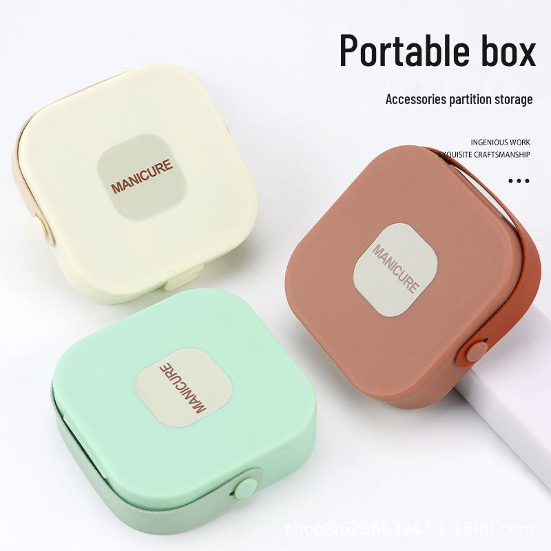 

Brown Anti-Splash Nail Clipper & Manicure Set - Portable 7/8-Piece Kit with Case Milky White Handheld Case/7 Pieces
