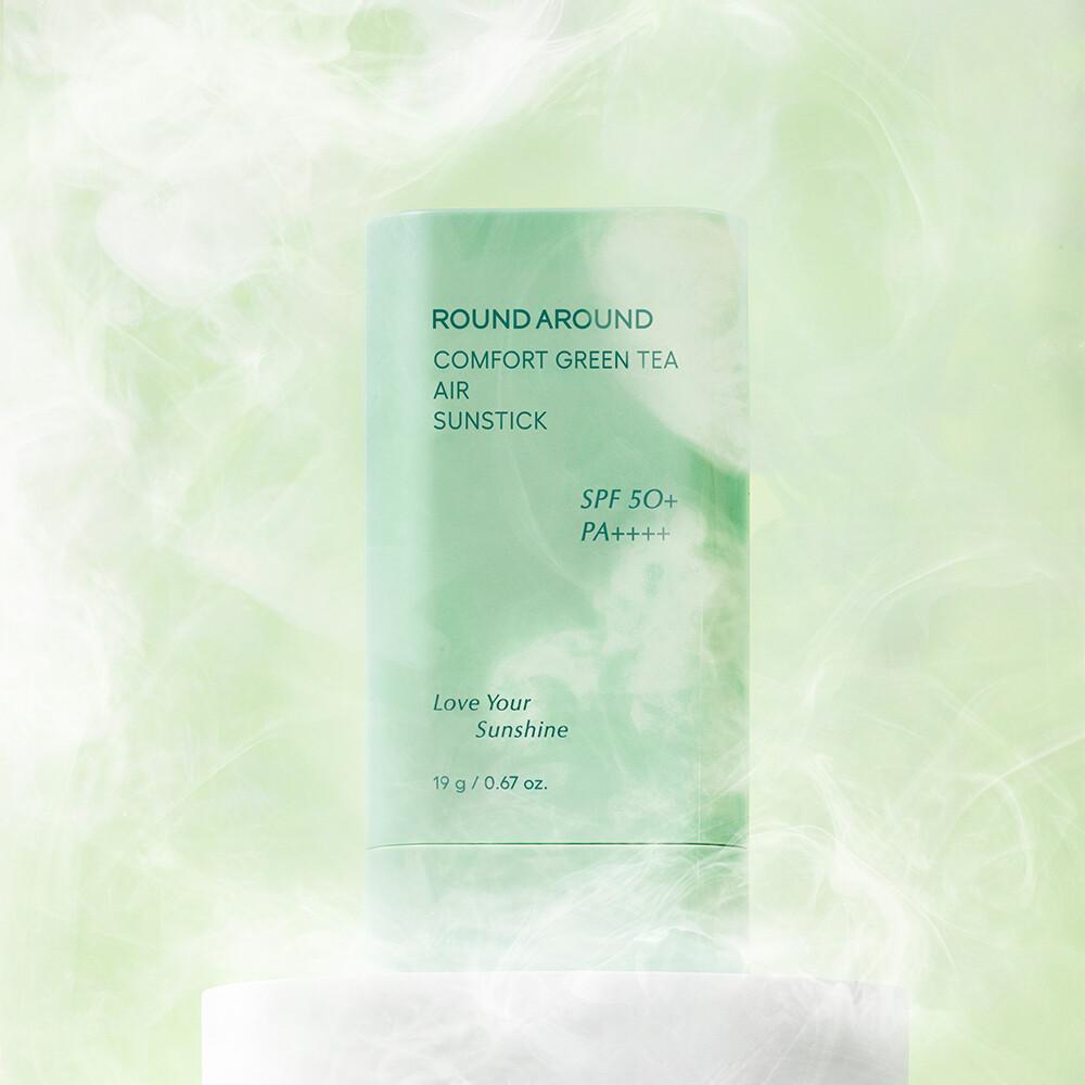 ROUND A'ROUND Coffret spécial Stick solaire Comfort Green Tea Air 19 g + Mousse nettoyante purifiante Comfort Green Tea 30 ml