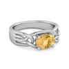 Citrine Celtic Knot Band Design Ring- 925 Sterling Silver