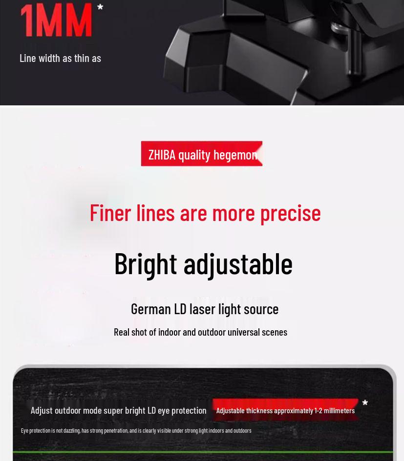 12-Line High Precision Green Infrared Level with Automatic Outdoor Wall Sticking and Self-Leveling