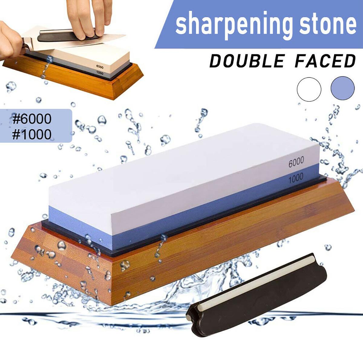 

2-в-1 набор точилок для ножей с зернистостью 1000/6000, точильный камень, точильный камень, шлифовальный камень, водяной камень, кухонный инструмент с противоскользящим ковриком